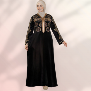 عبايه قطيفه اسود 