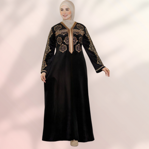 عبايه قطيفه اسود 