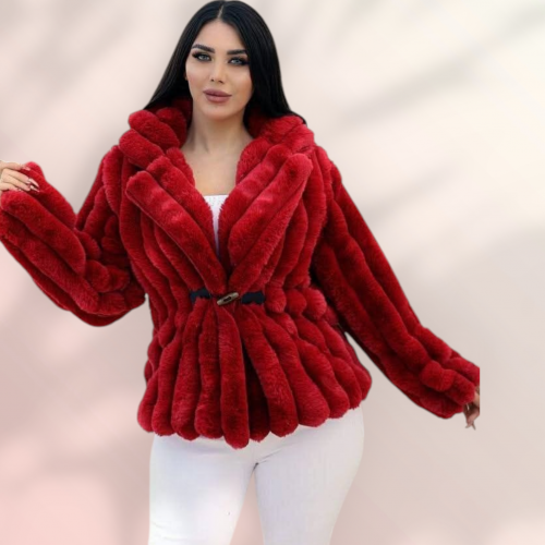 جاكيت فرو احمر 