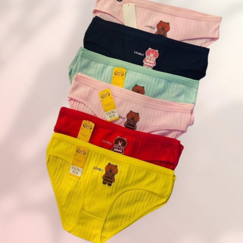 ٦ قطع اندر ملونه رسمة دبدوب