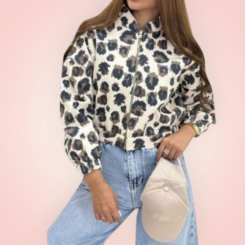 جاكيت جوخ قصير مطبوع 