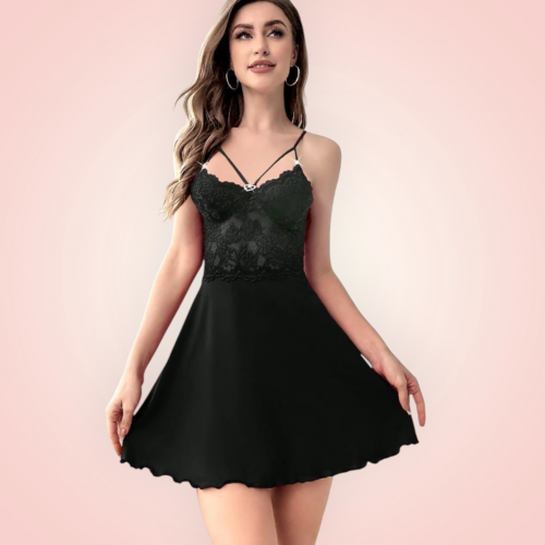 لانجري اسود دانتيل 