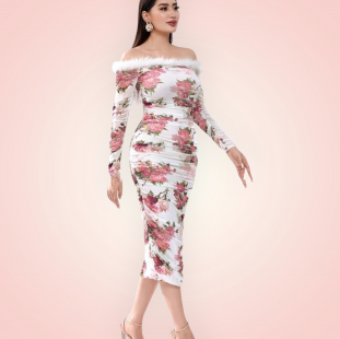 فستان يق مكشوف الكتف 