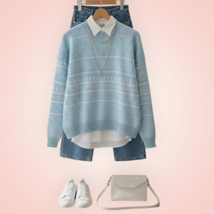 بلوڤر صوف اشكال هندسيه 