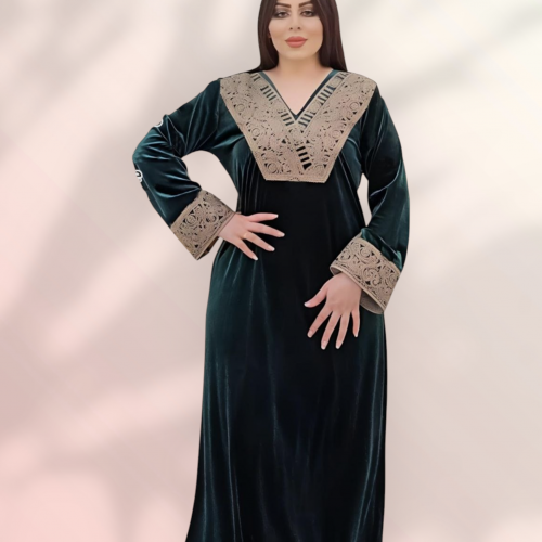 عبايه بالون الاخضر الداكن 