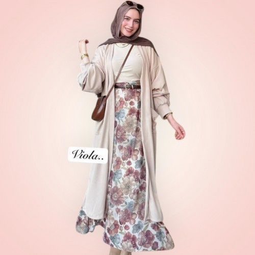 طقم قطعتين  لونج كاردى وجيب 