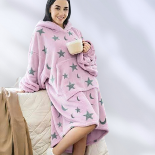 كاش قطيفه بالون الوردى بطابع نجوم 