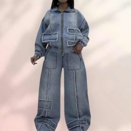 سوت قطعتين جينز